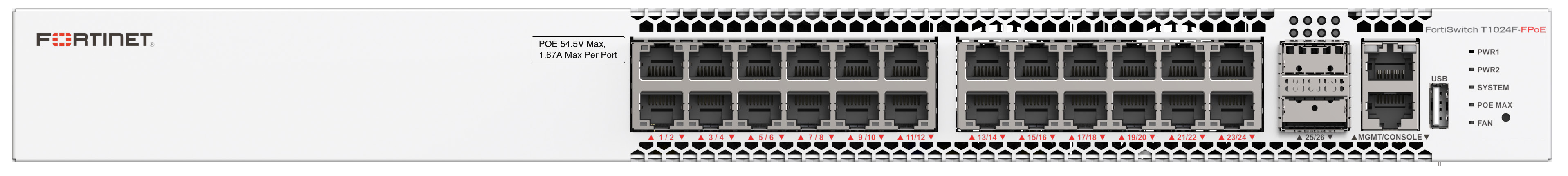 FortiSwitch T1024F-POE Front