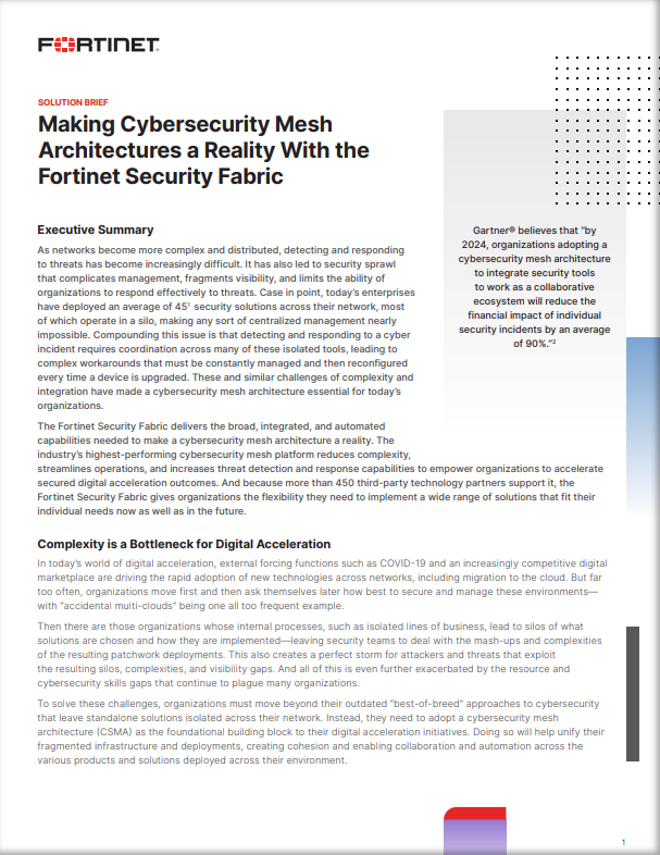 Cybersecurity Mesh Architectures